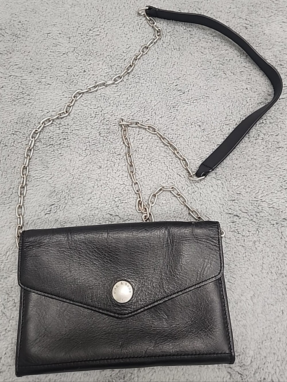Rag & Bone Convertible Black Leather Handbag Crossbody